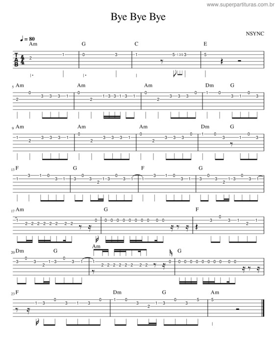 Partitura da música Bye Bye Bye v.11