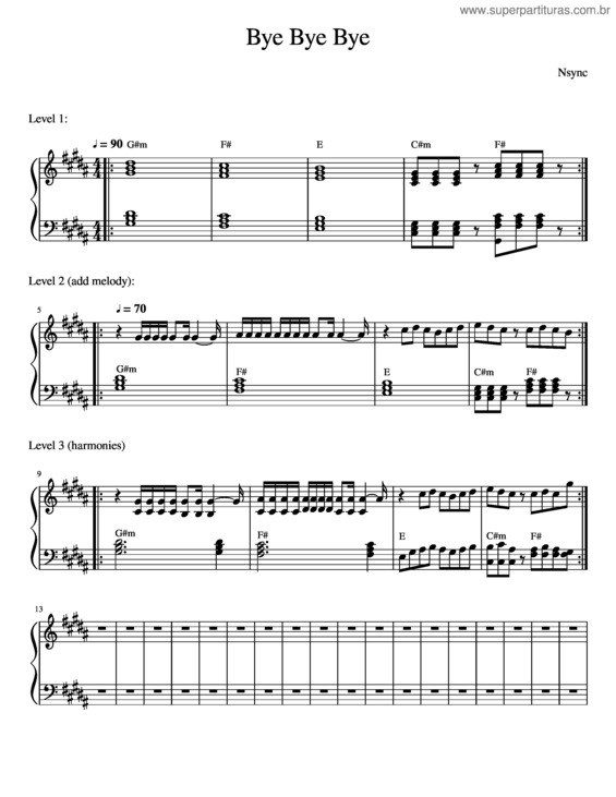 Partitura da música Bye Bye Bye v.3