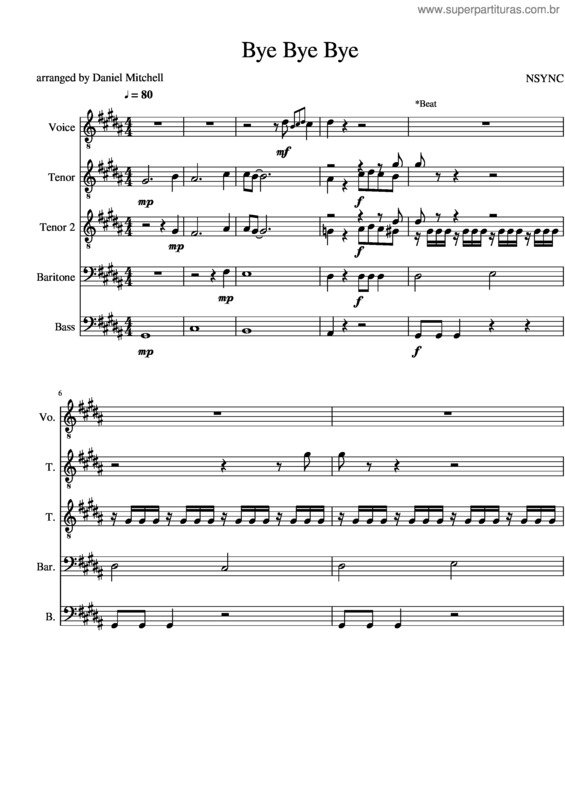 Partitura da música Bye Bye Bye v.4