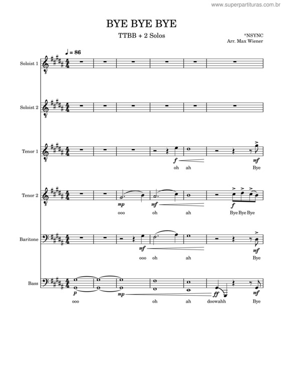 Partitura da música Bye Bye Bye v.6