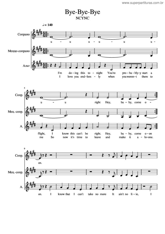 Partitura da música Bye Bye Bye v.7