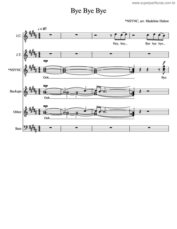 Partitura da música Bye Bye Bye v.9