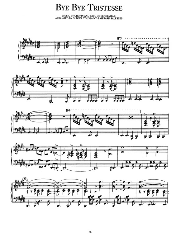 Partitura da música Bye Bye Tristesse v.2