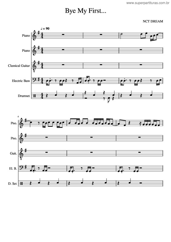 Partitura da música Bye My First... – Nct Dream
