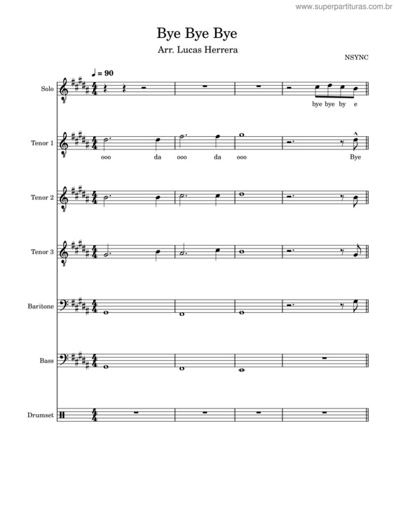 Partitura da música Bye X3