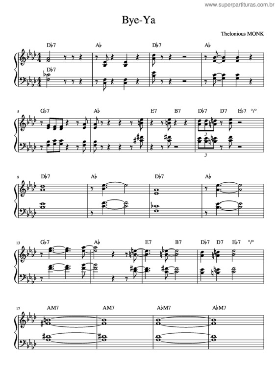 Partitura da música Bye–Ya v.3