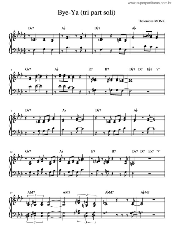 Partitura da música Bye–Ya v.4