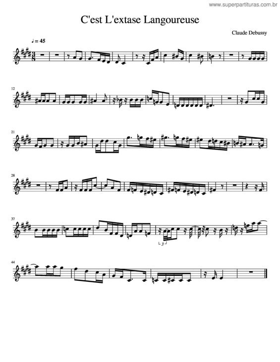 Partitura da música C Est L Extase Langoureuse 2