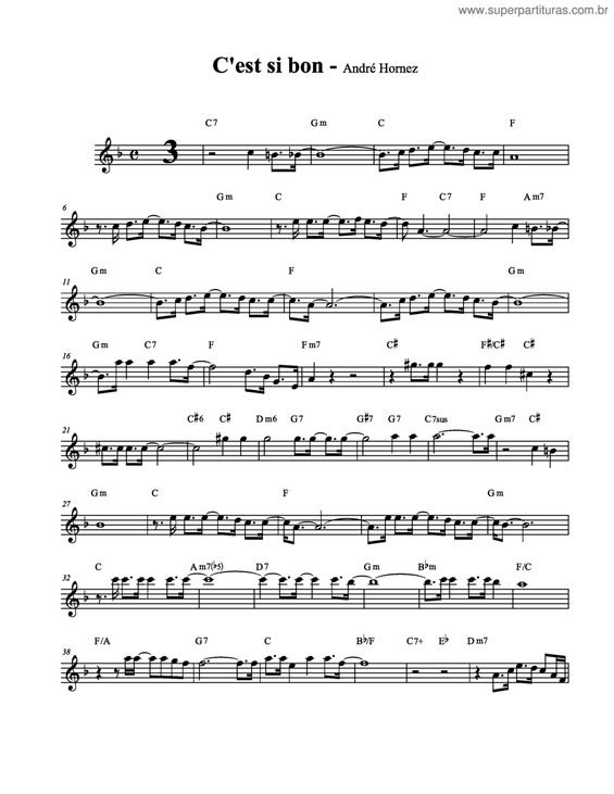 Partitura da música C`est Si Bon v.2