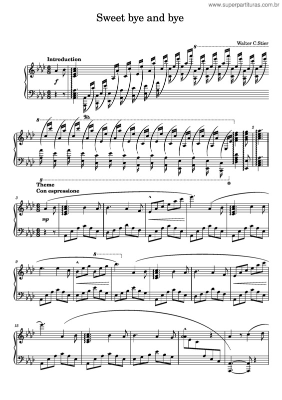 Partitura da música C.Walter Sweet Bye And Bye