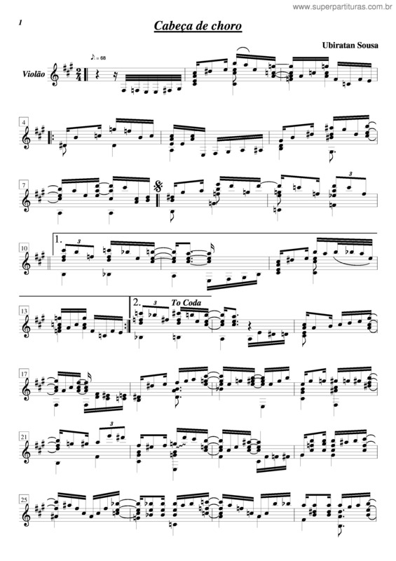 Partitura da música Cabeça De Choro v.2