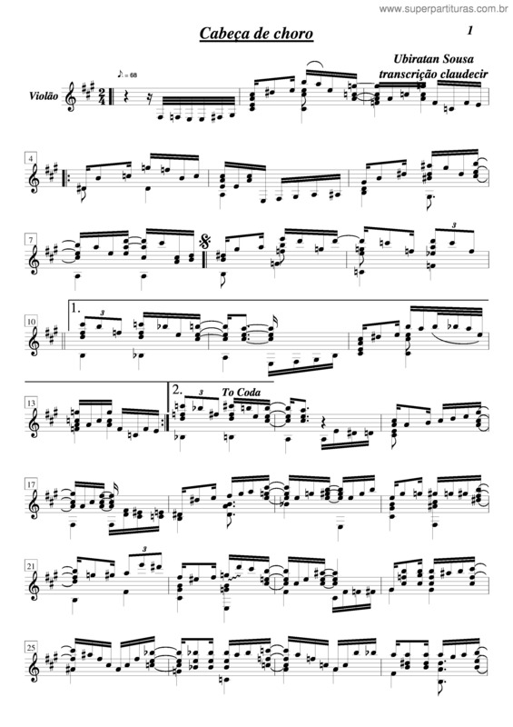 Partitura da música Cabeça De Choro v.3