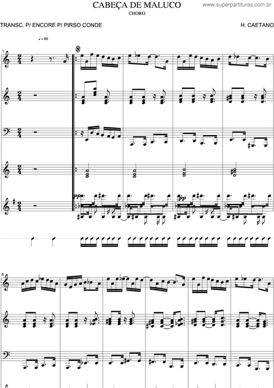 Partitura da música Cabeça De Maluco