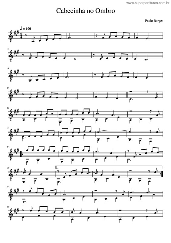 Partitura da música Cabecinha No Ombro v.12