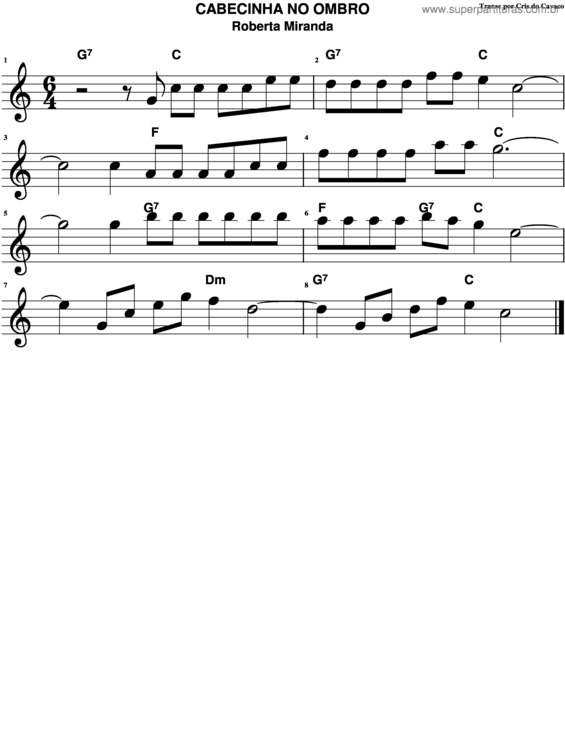 Partitura da música Cabecinha No Ombro v.5