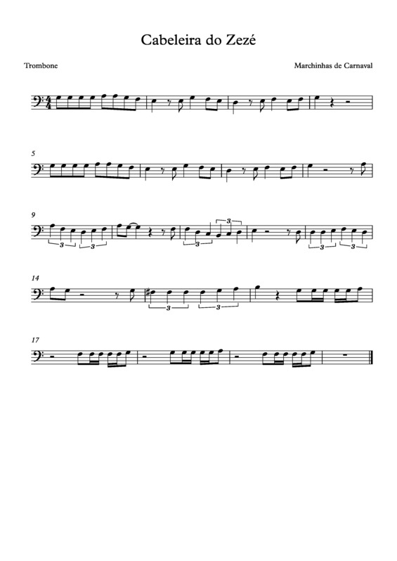 Partitura da música Cabeleira Do Zezé v.10