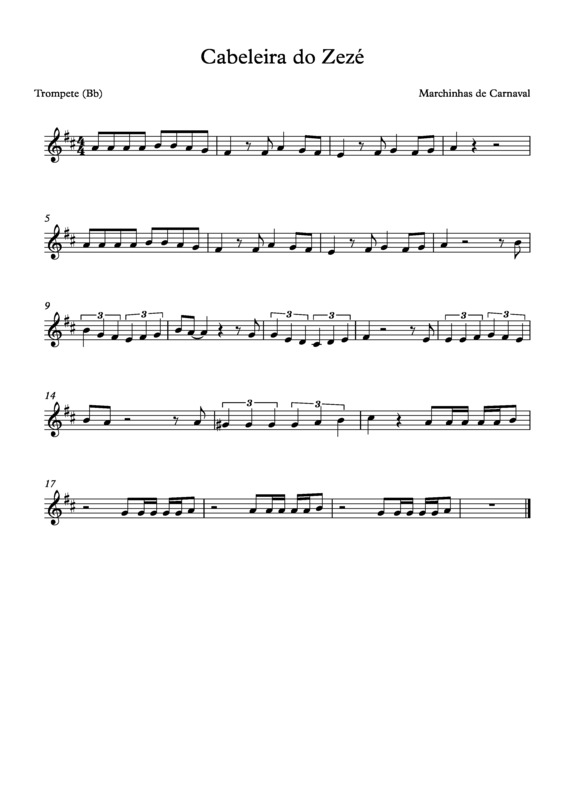 Partitura da música Cabeleira Do Zezé v.11