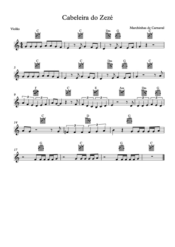 Partitura da música Cabeleira Do Zezé v.12