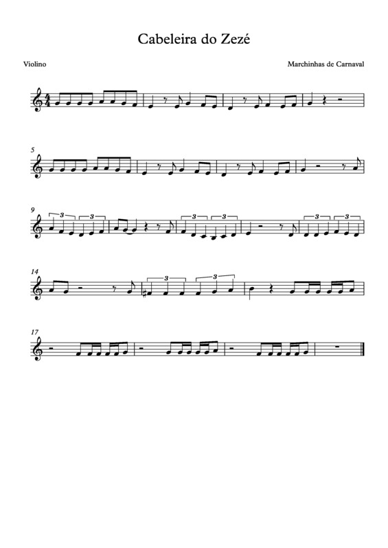 Partitura da música Cabeleira Do Zezé v.13