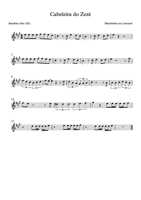 Partitura da música Cabeleira Do Zezé v.8