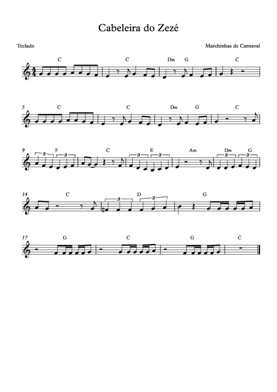 Partitura da música Cabeleira Do Zezé v.9
