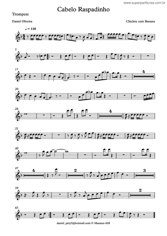 Partitura da música Cabelo Raspedinho