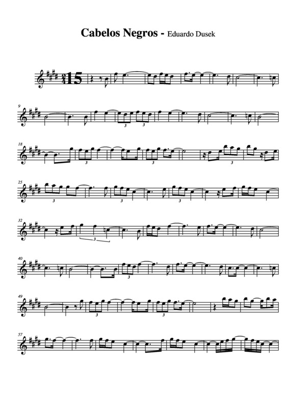 Partitura da música Cabelos Negros v.2