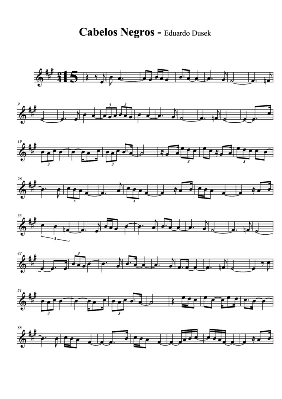 Partitura da música Cabelos Negros v.3