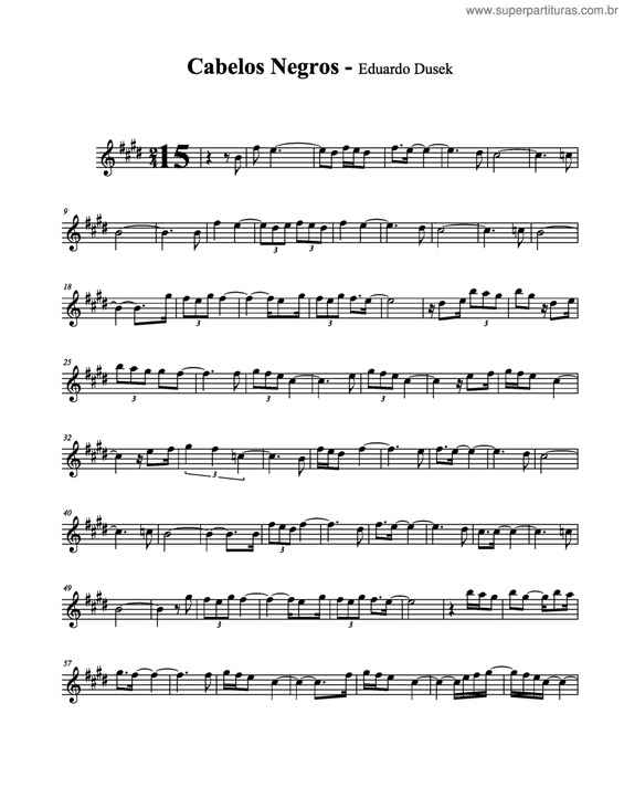 Partitura da música Cabelos Negros