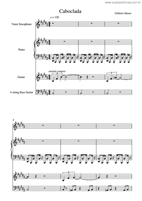 Partitura da música Caboclada