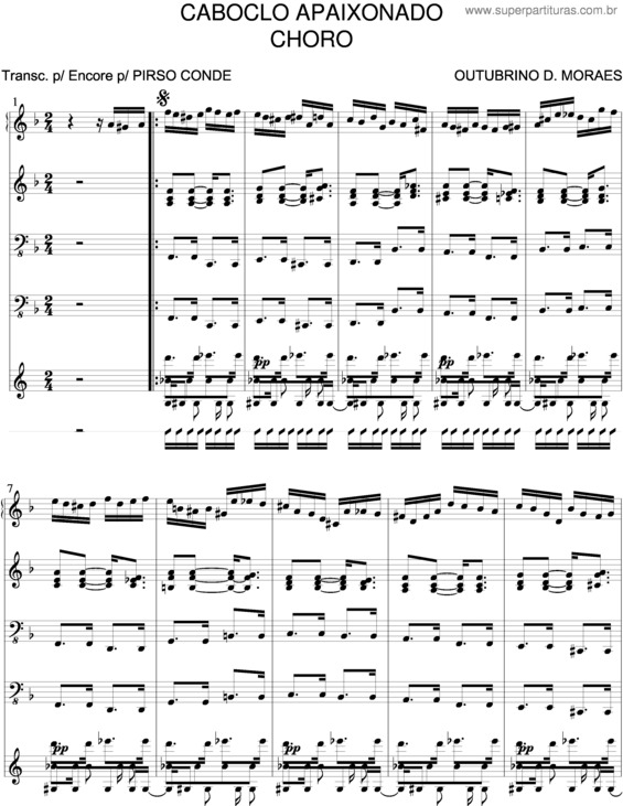 Partitura da música Caboclo Apaixonado v.2