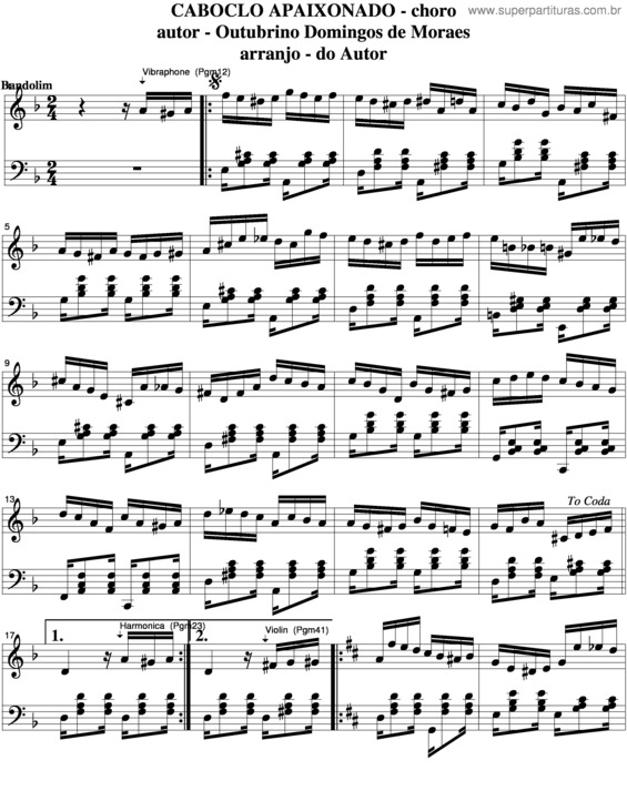 Partitura da música Caboclo Apaixonado v.5