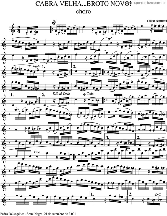 Partitura da música Cabra VelhaBroto Novo