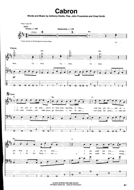 Partitura da música Cabron