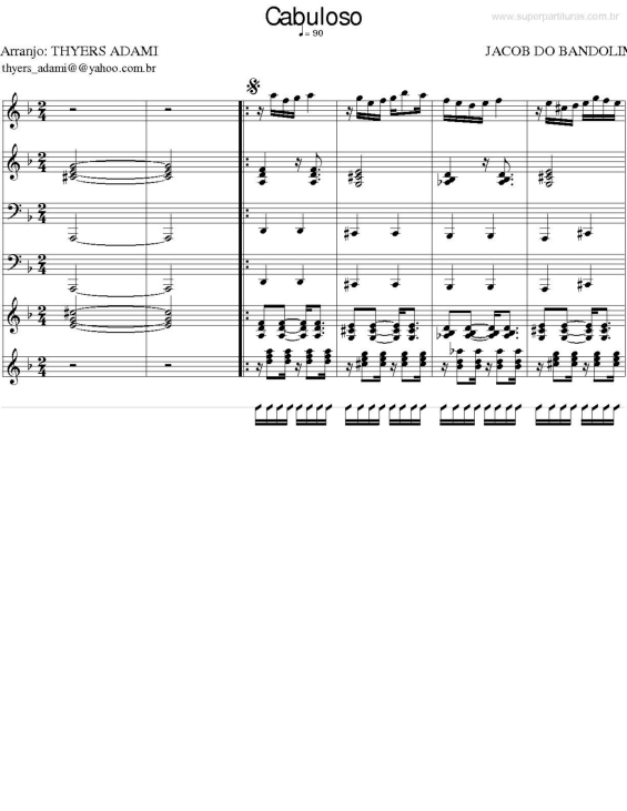 Partitura da música Cabuloso v.2