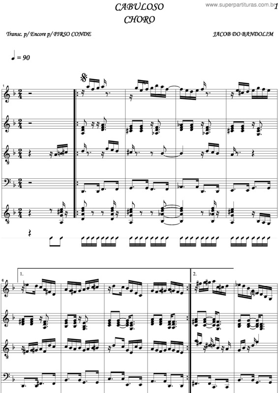 Partitura da música Cabuloso v.4