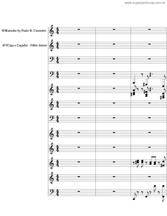 Partitura da música Caça E Caçador v.3