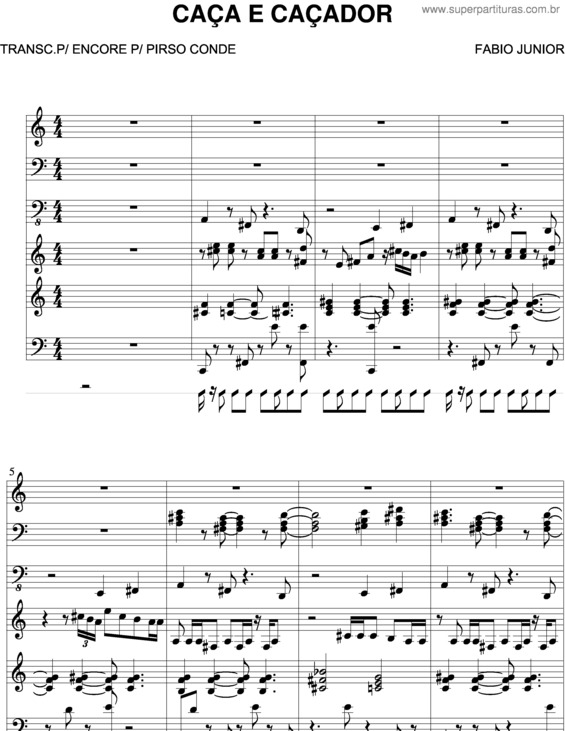 Partitura da música Caça E Caçador v.4