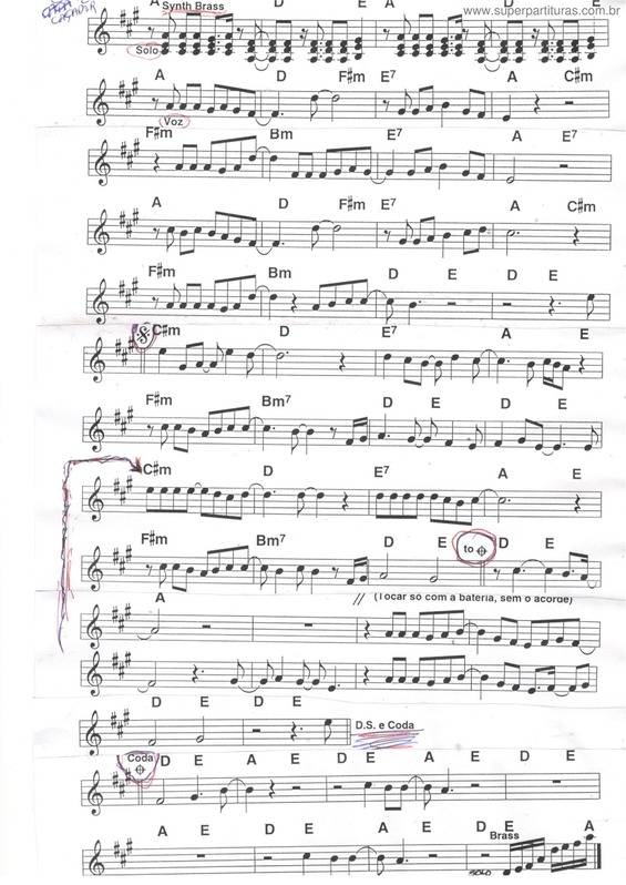 Partitura da música Caça e Caçador v.6