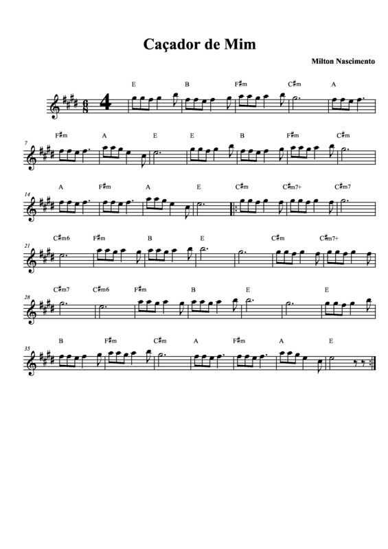 Partitura da música Caçador de Mim v.5