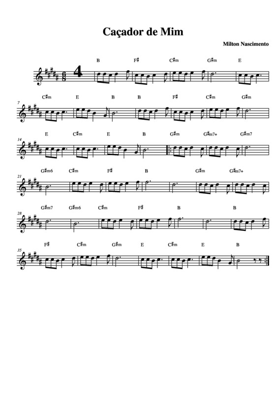 Partitura da música Caçador de Mim v.6