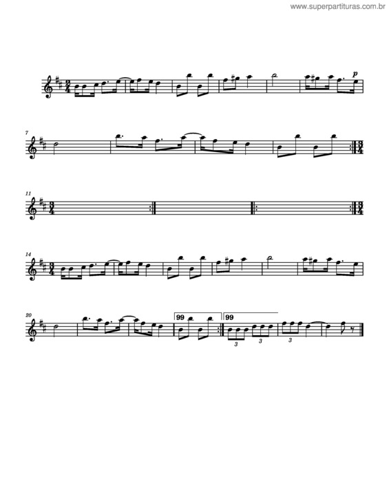 Partitura da música Cacharpaya  De Carnaval