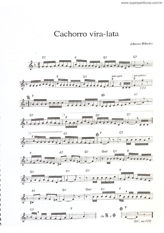 Partitura da música Cachorro Vira-Lata