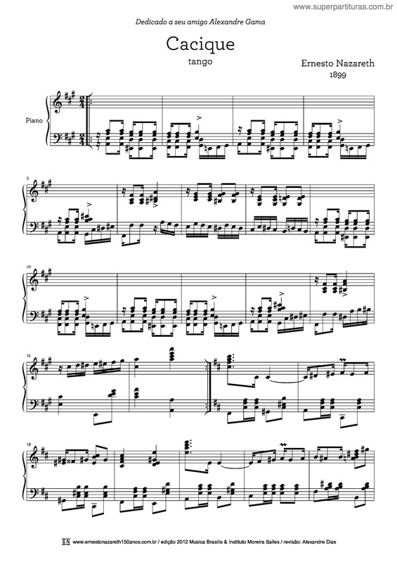 Partitura da música Cacique v.2