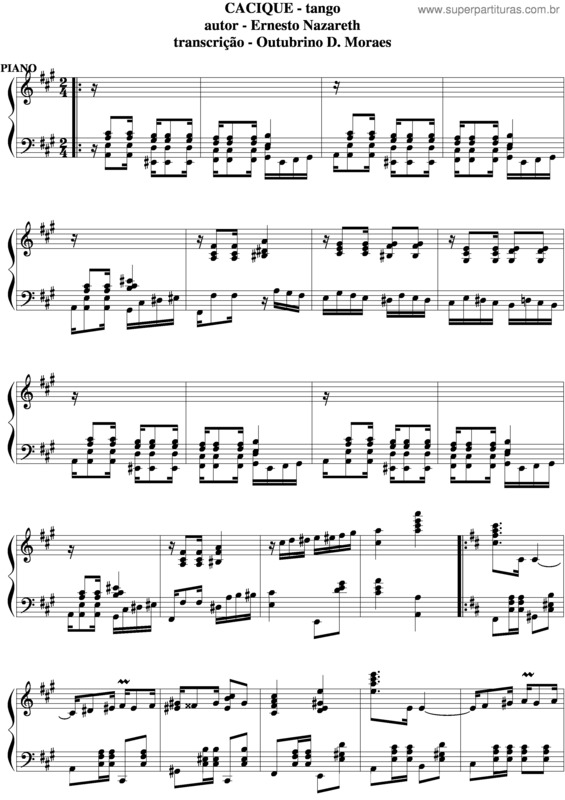 Partitura da música Cacique v.5