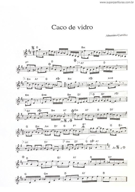 Partitura da música Caco De Vidro v.4