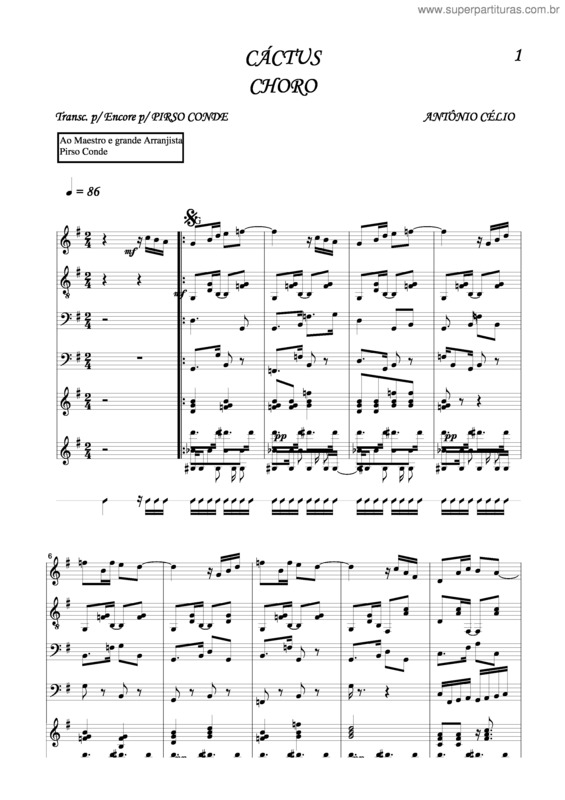 Partitura da música Cáctus v.2