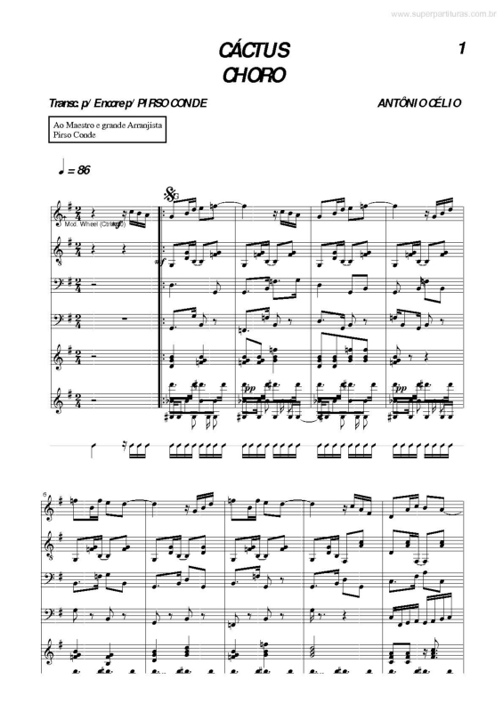 Partitura da música Cáctus