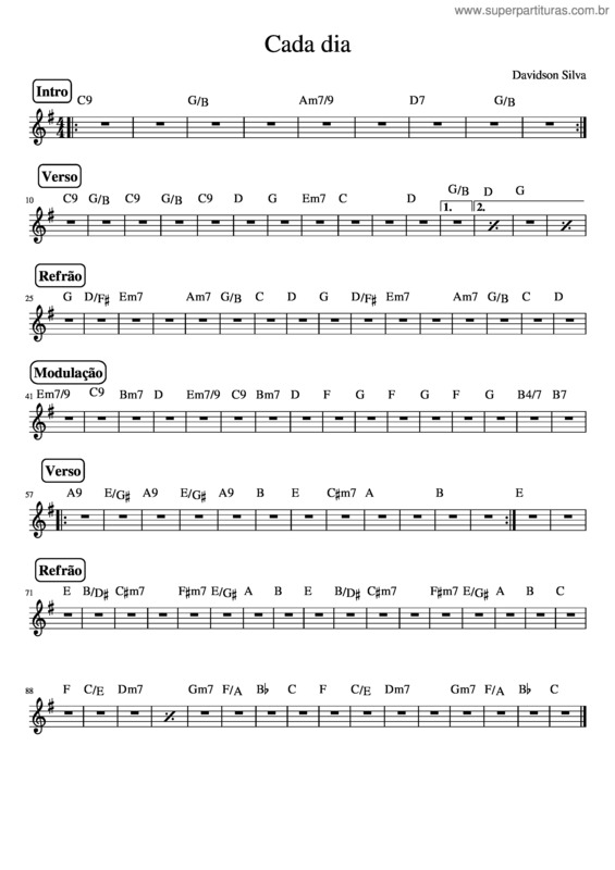 Partitura da música Cada Dia v.7