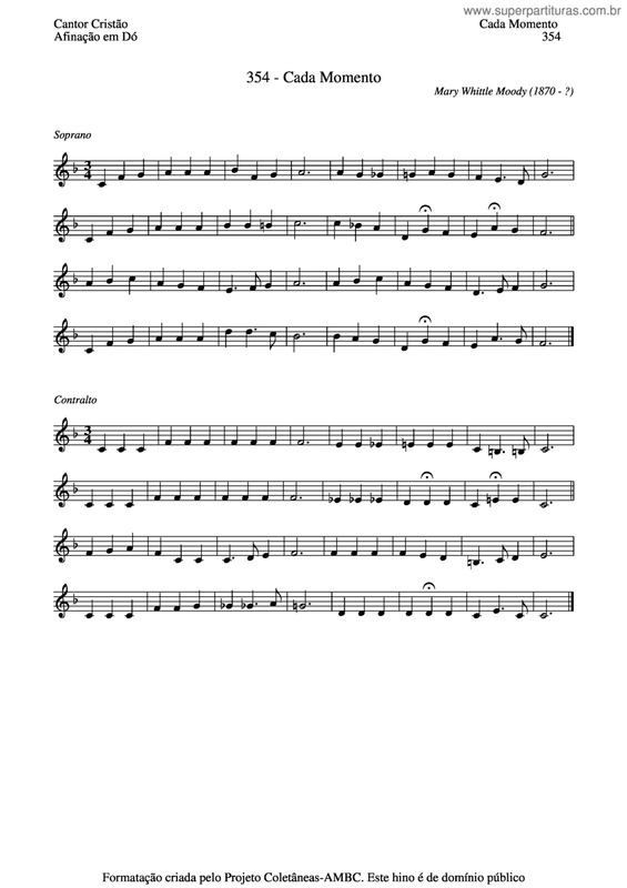 Partitura da música Cada Momento v.4